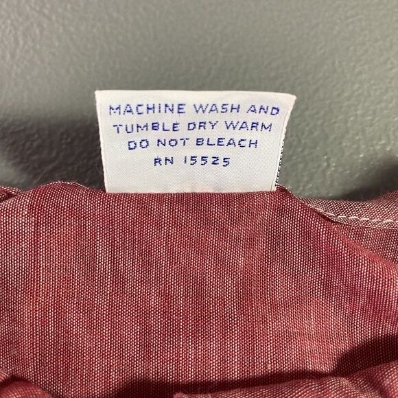 Vtg CAROLE Snap Front Pockets House Dress Coat Robe Lightweight Womens S Red - Picture 9 of 9